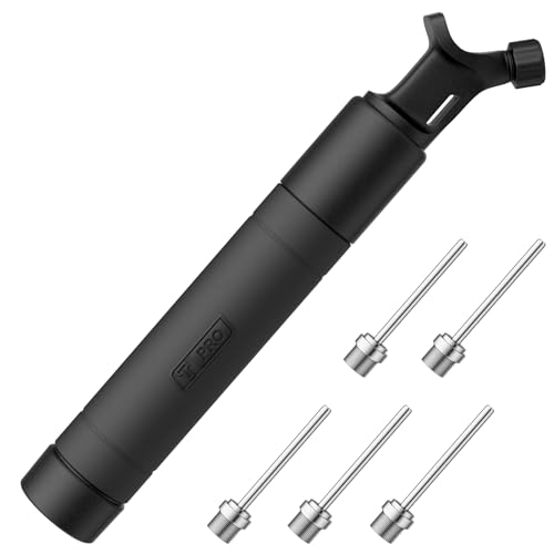 Bomba de Pelota con 5 Agujas, Sistema de inflado Push & Pull, Ideal para Todas Las Pelotas Deportivas, Fútbol, Rugby, Voleibol, Baloncesto