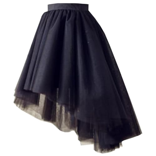 WDPL Women's Short High Low Homecoming Black Tulle Evening Night Out Skirts2