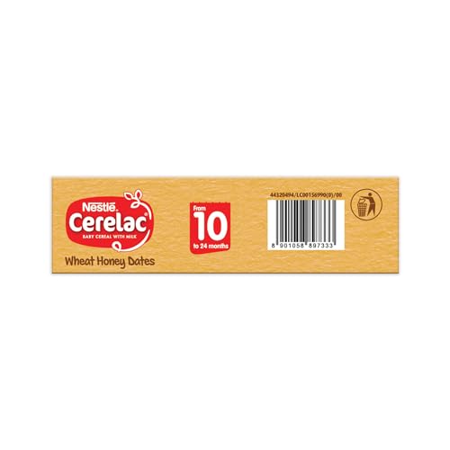 Image of CERELAC Nestle Baby Cereal with Milk, Wheat Honey Dates, From 10 to 24 Months, Stage 3, Source of Iron & Protein, 300g (Pack of 2)
