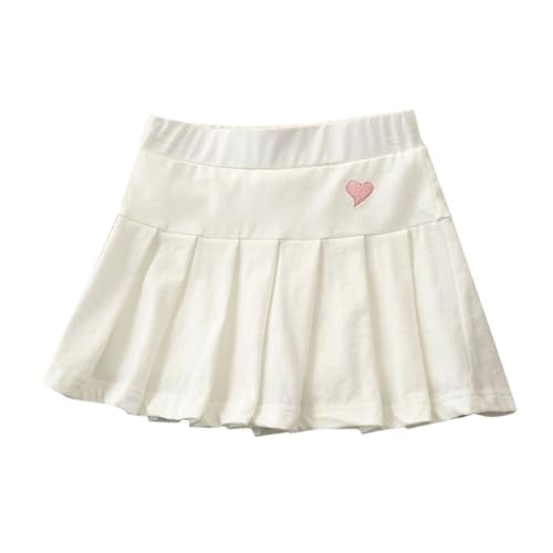 Faldas amarillas falda plisada para niñas, falda escolar, minifalda, falda plisada, falda patinadora casual negra, Blanco, 2-3 años