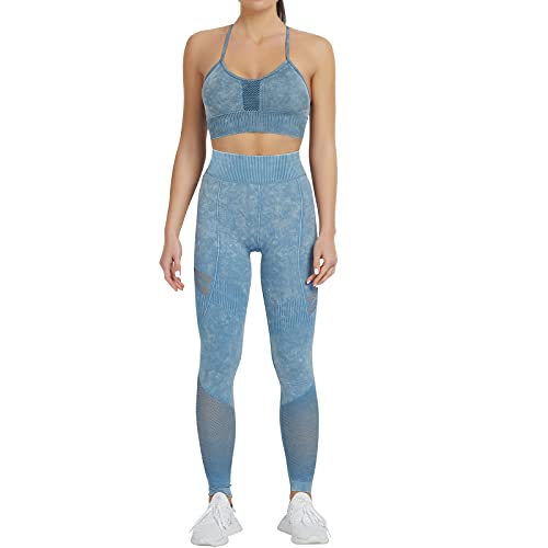JULY'S SONG Womens Workout Clothes 2 Piece Padded Sports Bras High Waisted Legging