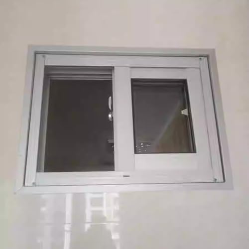 Ventana pequeña de ventilación blanca para sótano de baño con cerradura y pantalla, ventana deslizante horizontal de tamaño personalizado (ancho x alto 50 x 30 cm)