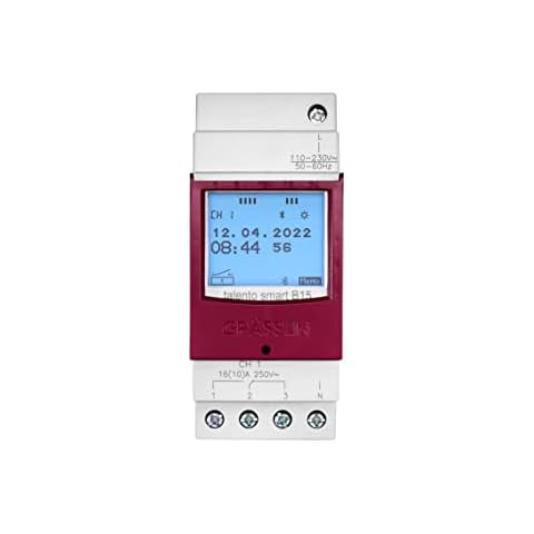 GRÄSSLIN 43.02.0001.1 talento smart B15 - Digitale Zeitschaltuhr mit Bluetooth und App-Programmierung I 1-Kanal I 2TE I 100 Speicherplätze I Montage auf DIN-Schiene I LED 600W Cover