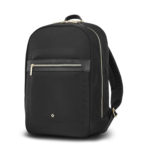 Samsonite Mobile Solutions 2 Essential Backpack - Work & Commuter Backpack with Padded Laptop Compartment, Front Zip Pocket with Key Leash, Water Bottle Sleeve, StackIt™ Strap - Black - image 1