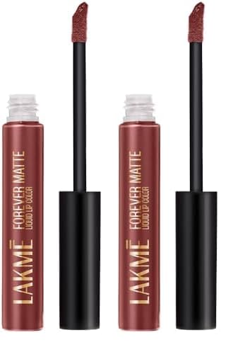 LAKMÉ Forever Matte Liquid Lip, 16Hr Lipstick, Lightweight & Transferproof - Nude Dream, 5.6Ml (Pack of 2)-image-39