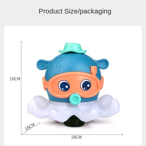Image of Kidology Baby Musical Octopus Ball Blowing Toy for Kids | Interactive Dancing Octopus with Music and LED Light-Up Mechanism | Mecanum Wheels Toy | Tummy Time Toy for Babies, Kids, and Toddlers (Blue)