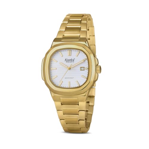 Image of Ajanta Quartz Astera Dial Stainless Steel Date Display Watch for Men