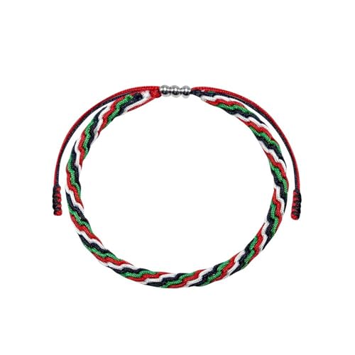 Bracelet Palestine en corde : Cadeau symbolique fait main mixte