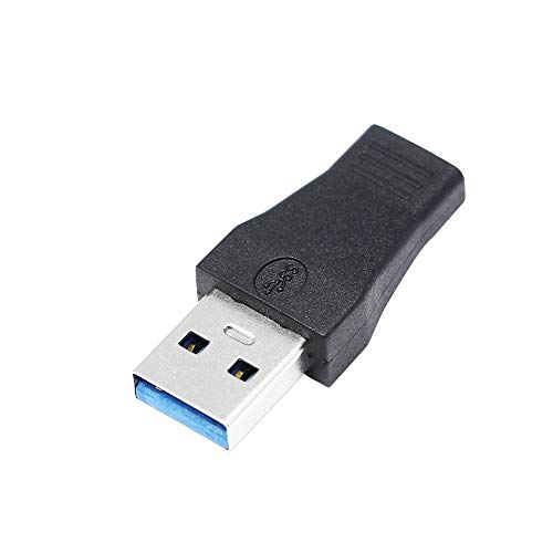 CERRXIAN USB 3.0 Type A Male to USB 3.0 Type C Female Gold Plated Connector Converter Adapter (Black) (1 Pack)