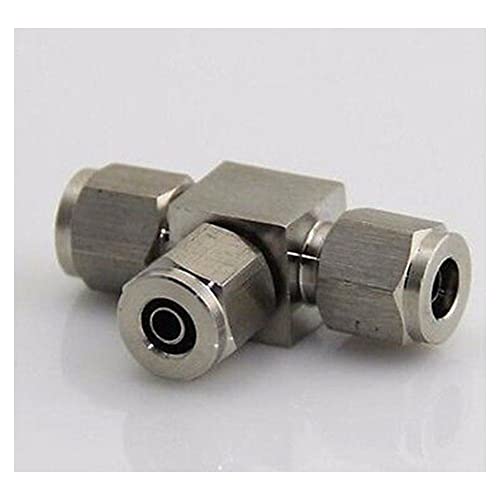 Tee Stainless Steel Bulkhead Qucik fit Hose Pipe Fitting Connector Adapter for 12mm/10mm OD/ID Hose Operating Pressure 2.5 Mpa