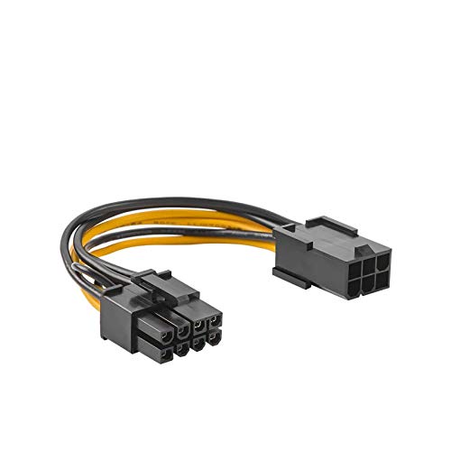 6 Pin to 8 Pin Pcie Adapter Cable, CableCreation 2-Pack 6-pin to 8-pin PCIe Express Power Adapter Cable, 4 Inches / 10CM