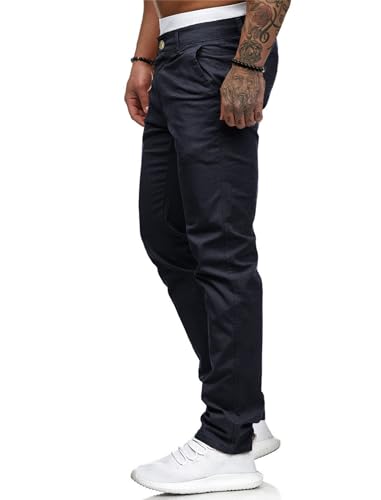 ALLABREVE Men's Chinos Casual Dress Pants Slim Fit Skinny Stretch Flat-Front Lightweight Comfort Slacks - Image 4