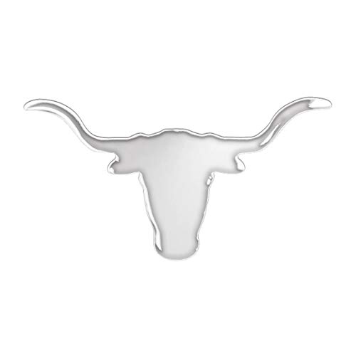 Image of GG Grand General 90226 4 X 1-3 /4 Inches Chrome Small Longhorn Skull w /Adhesive Tape