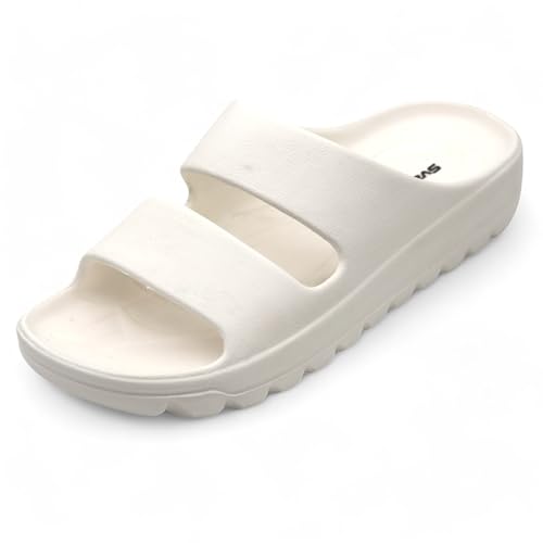 Image of SVAAR Soft EVA Double Strap Slippers for Men | Stylish Anti-Skid Slides with Arch Support & Bouncy Sole | Lightweight Indoor Outdoor Comfort