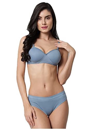 Image of Women Sexy Cotton 2 Piece Bra and Panties Lingerie Set for Honeymoon | Anniversary | Everyday Bra Panty Combo