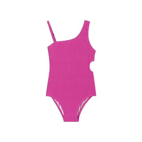 LIZENS Girls One Piece Swimwear One Shoulder Swimsuit Bathing Suits for Girls