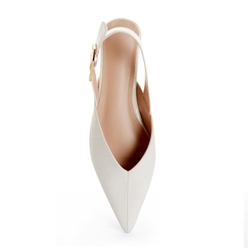 Image of Slingback Flat Shoes for Women Pointed Closed Toe Flat Mule Sandals Casual Comfortable Office Dressy Shoes