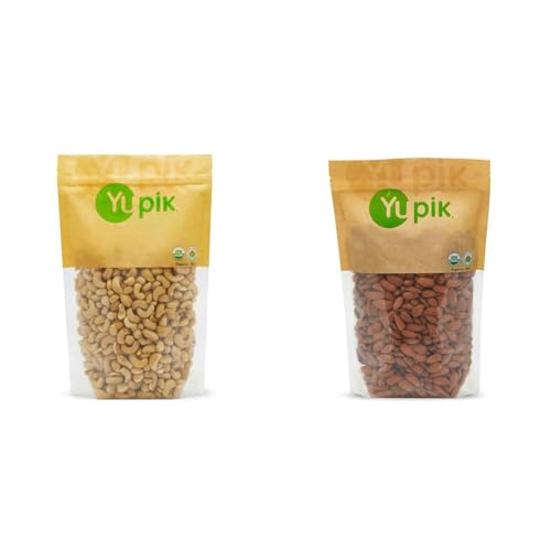Yupik Organic Raw Cashews 2.2 lb (35.2 oz) & Organic Raw European Almonds 2.2 lb Bundle - Kosher, Gluten-Free, Non-GMO, Vegan Nuts for Snacking & Baking image 2