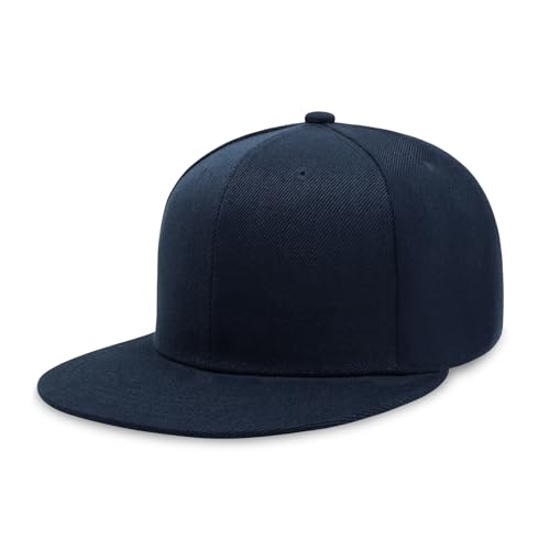 Image of CHOK.LIDS Flat Bill Visor Classic Snapback Hat Blank Adjustable Brim High Top End Trendy Color Style Plain Tone Baseball Cap