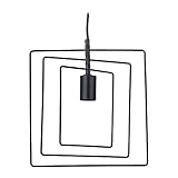 relaxdays lampadario a sospensione moderno, hlp 131x30x25 cm, da soffitto, per salotto e camera, lampadina e27, nero, 1 pz