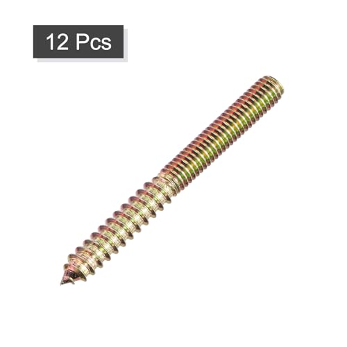 Image of uxcell 5 /16-18x3-1 /4 Hanger Bolts, 12pcs Double Ended Screws Wood Dowel Screws for Furniture