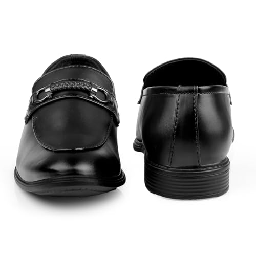 Men's Formal Dress Loafers Slip On Casual Shoes Black/Brown4