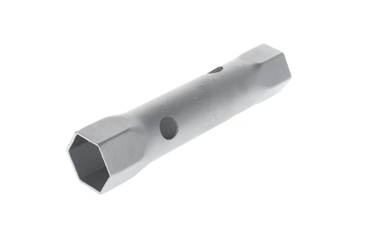 GEDORE Tubular box wrench, 41 + 46 mm, Hex, 235 mm long, Tool for nuts automotive, 26 R 41x46, Chrome-plated steel
