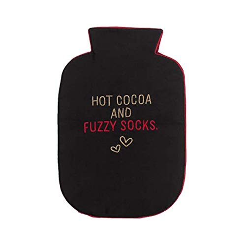 Hot Cocoa And Fuzzy Socks (Black) Hot Water Bag Cover With Hand