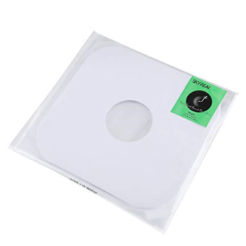 Skyreat 12 Inch Vinyl Record Sleeves Kit - 25x Record Outer Sleeves Plus 25x Record Inner Sleeves,Album Sleeves Crystal Clear & Rounded Acid Free Sleeves (25x Inner & 25x Outer,12