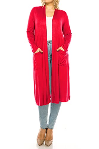 Women's Plus Size, Casual Long Open Front Drape Lightweight Duster Sweater Cardigan.4