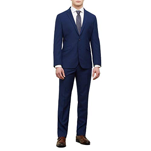 Kenneth Cole REACTION Men's Techni-Cole Stretch Slim Fit Suit Separate Blazer (Blazer, Pant, and Vest), Modern Blue, 40 Regular3