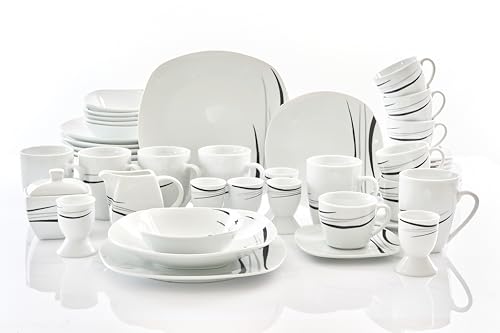 Retsch Arzberg/Geschirr Set eckig Kombiservice 62-teilig COSMOS für 6...