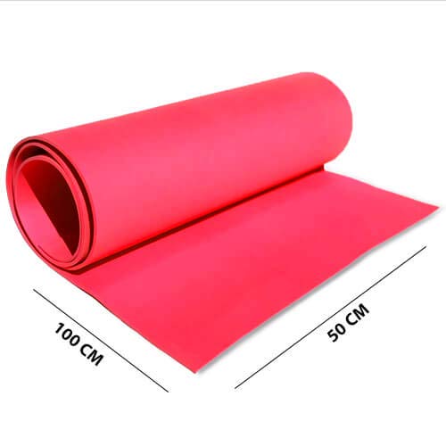Tapete Yoga E Exercícios Eva Vermelho 100 Cm X 50 Cm