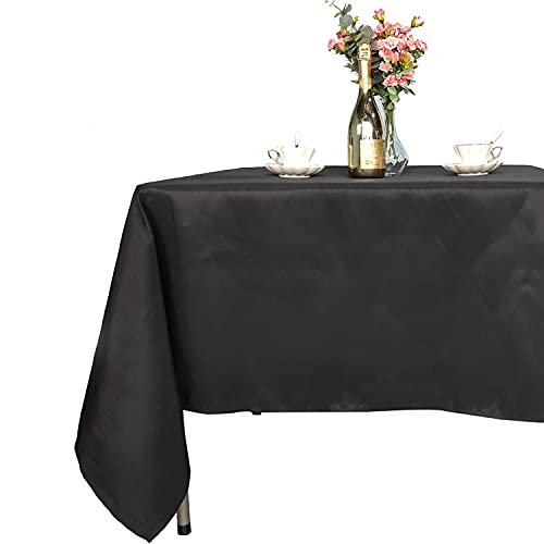 WedDecor Rectangular Polyester Tablecloth Cloth For Wedding, Birthday Party, Events, Banquets, Dinner Table Cover, 70 X 144 Inches, Black, Pack of 1 - Image 6