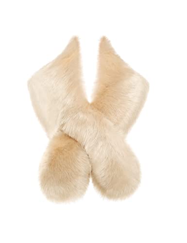 BABEYOND Women's Faux Fur Shawl Party Faux Fur Collar Fur Wraps for Winter Bridal Wedding Cover Up