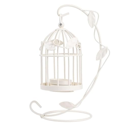 Cage à Oiseaux Décorative, Style de Cage À Oiseaux Creux Motif Bougeoir en Fer Creative Carve Motif Arts Bougeoir pour Décoration de Maison pour...