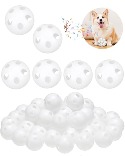FUGLUS 20 Stück Rasselkugeln zum Einnähen, Weiße Rasselkugeln Einsätze Rasseldosen Geräuschhersteller Quietscher Rasselbälle Füllmaterial für Tierpuppe Puppe Rasseln Plüsch Ringe