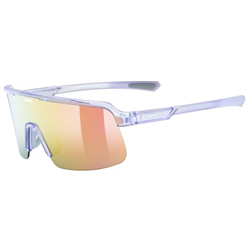Uvex dyrt - Sportbrille für Damen und Herren - großes Sichtfeld - 100% UVA-, B, C Schutz - mirror - transparent purple/red mirror - one size