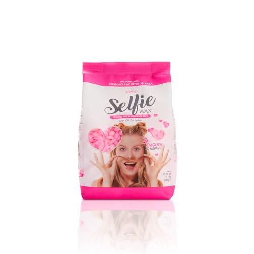 Italwax Face Selfie - 500g - Cera elástica en perlas para la depilaciòn facial. Tratamiento delicado con aceites naturales - Perfecto para cejas, labio superior y patillas