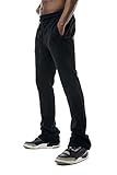 Bleecker and Mercer Soft Brushed Back Stacked Fleece Sweatpants Men - Hip-Hop Urban Fashion Streetwear (FP22614- Black, S)