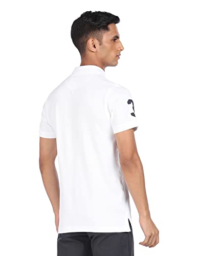Image of U.S. POLO ASSN. Men White Cotton Solid Polo Shirt