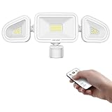 MEIKEE センサーライト 人感 42W LEDセンサーライト 屋外【3面発光 リモコン操作 常時点灯機能】4200LM 超高輝度 人感センサー投光器 IP66防水 夜間センサーモードと24Hセンサーモード 無段階調光 検出距離の調整可能 1H/2H/3H長時間点灯可能 防犯照明 駐車場 玄関灯 倉庫 町内の防犯灯 PSE認証済 適格請求書発行可能