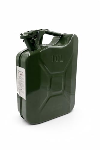 KOEM Bidón de acero pintado verde, homologado para combustible, gasolina y gasóleo, uso agrícola, náutico y camping (10 litros)