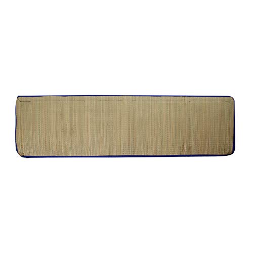 Image of Foldable Mat 6.5 X 6 Feet Korai River Grass chatai Blue Cotton Fabric with 20MM Soft Foam Comfort Cushion