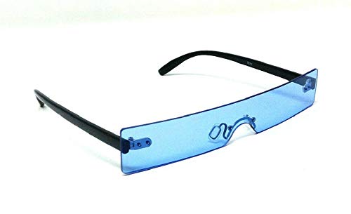 Dweebzilla Warhol Rimless Slim Rectangular Shield Mono Lens One Piece Sunglasses