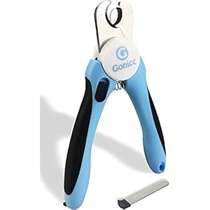 gonicc Professional Small Dog and Cat Nail Clippers Sharp Stainless Steel Pet Nail Trimmers(with Free Nail File in Handle), for Rabbit, Small Animal, with Safety Guard to Avoid Overcutting