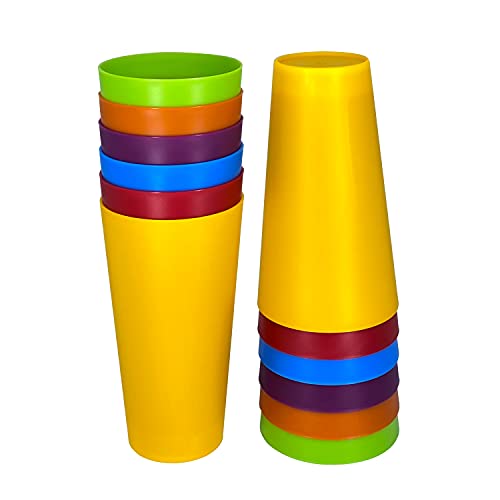 image for Yalin 32 Ounce Plastic Tumblers/Large Drinking Glasses/Party Cups/Iced