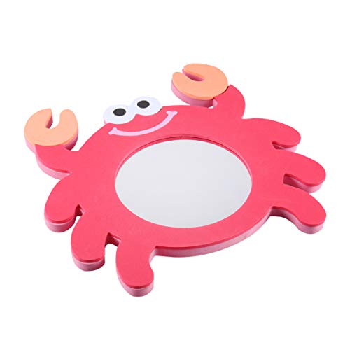 BañO Infantil Eva, Espejo De Cangrejo Rojo para NiñOs, Educativos para BebéS, De Agua para La Hora del BañO, para ReciéN Nacido, 24x24x1.3cm
