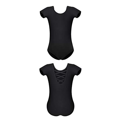 image for HiDance Ballet Leotards, Girls' Classic Short Sleeve Leotards for Ball