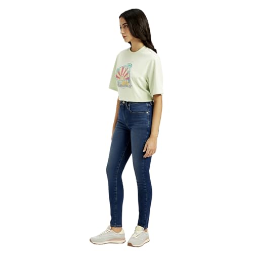 Image of Women's High Rise 721 Skinny Dark-Blue Jeans